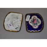 Two metal enamelled plaques of Limoges style, 8.5cm wide