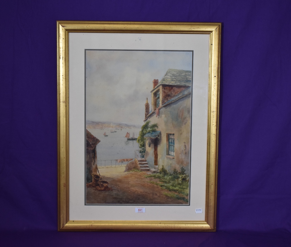 Artist Unknown, 20th Century, watercolour, A Mediterranean style scene with seascape to the - Image 2 of 3
