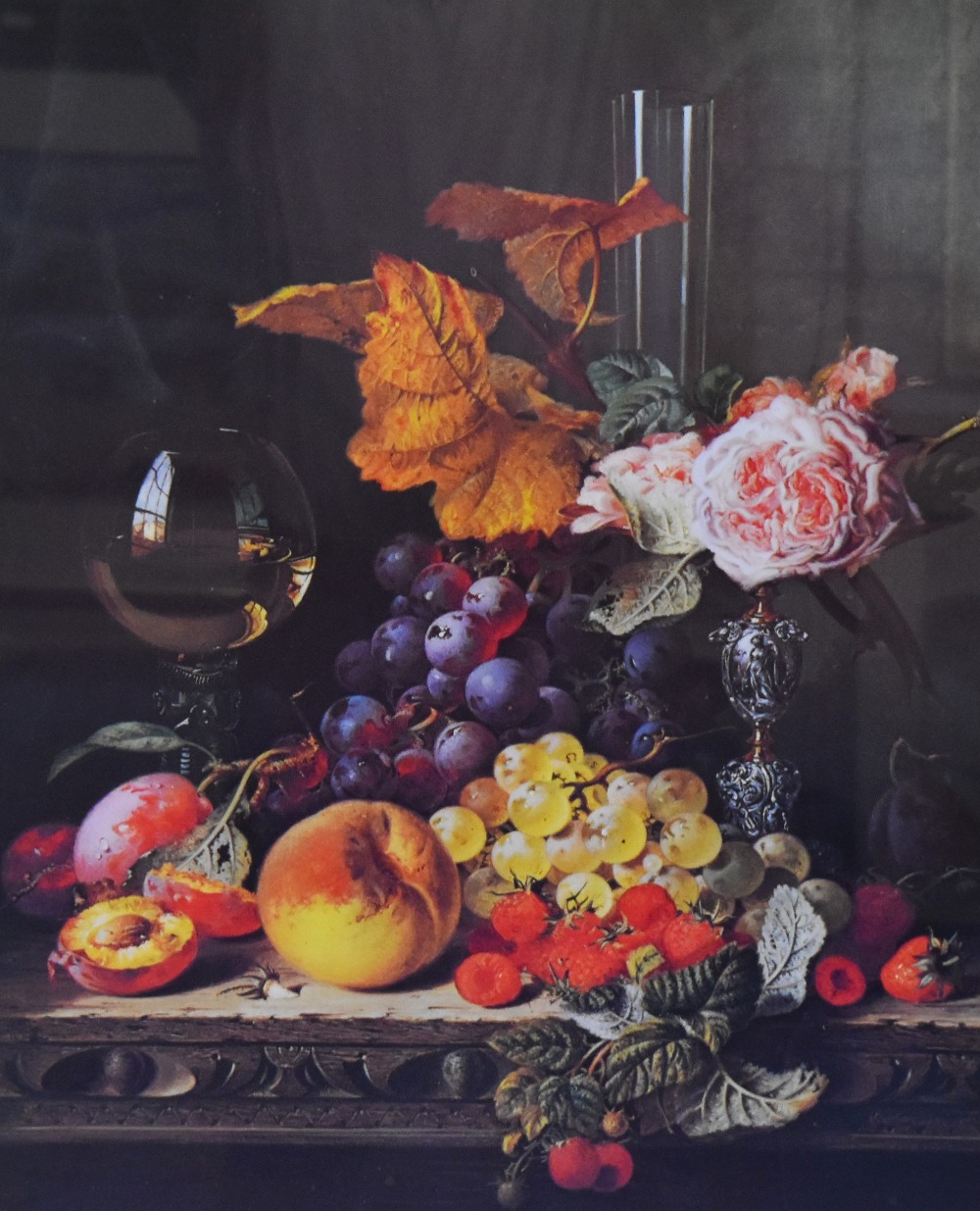 After Arnoldus Bloemers (1792-1844), a reproduction print, A still life depicting a solitary gold - Image 3 of 3