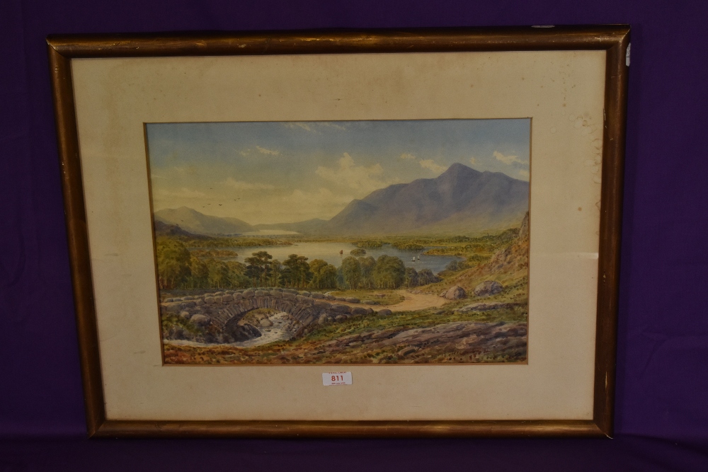 Local Interest* An early 20th century English school watercolour, Ashness Bridge, Skiddaw, - Image 2 of 3