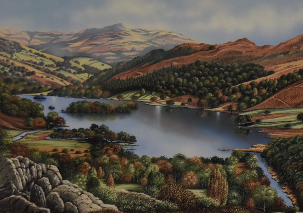 *Local Interest - Ken Burdon (20th Century, British), coloured print, 'Rydal Water', a Lake District