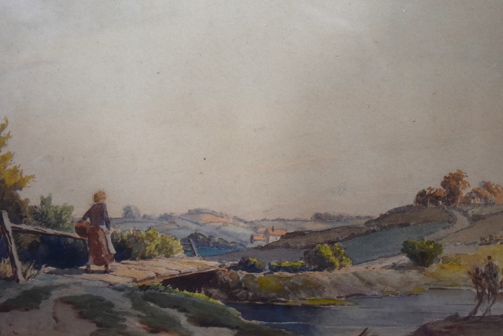 George Grainger Smith (British School, 19th/20th Century), watercolour, A pastoral landscape