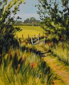 Artist Unknown, 20th Century British, oil on board, 'The Path to Hatford', a vibrant scene depicting