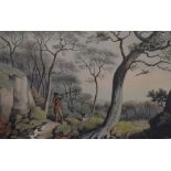 After Samuel Howitt (1756/7-1822), coloured prints, Four illustrations of French hunting scenes,