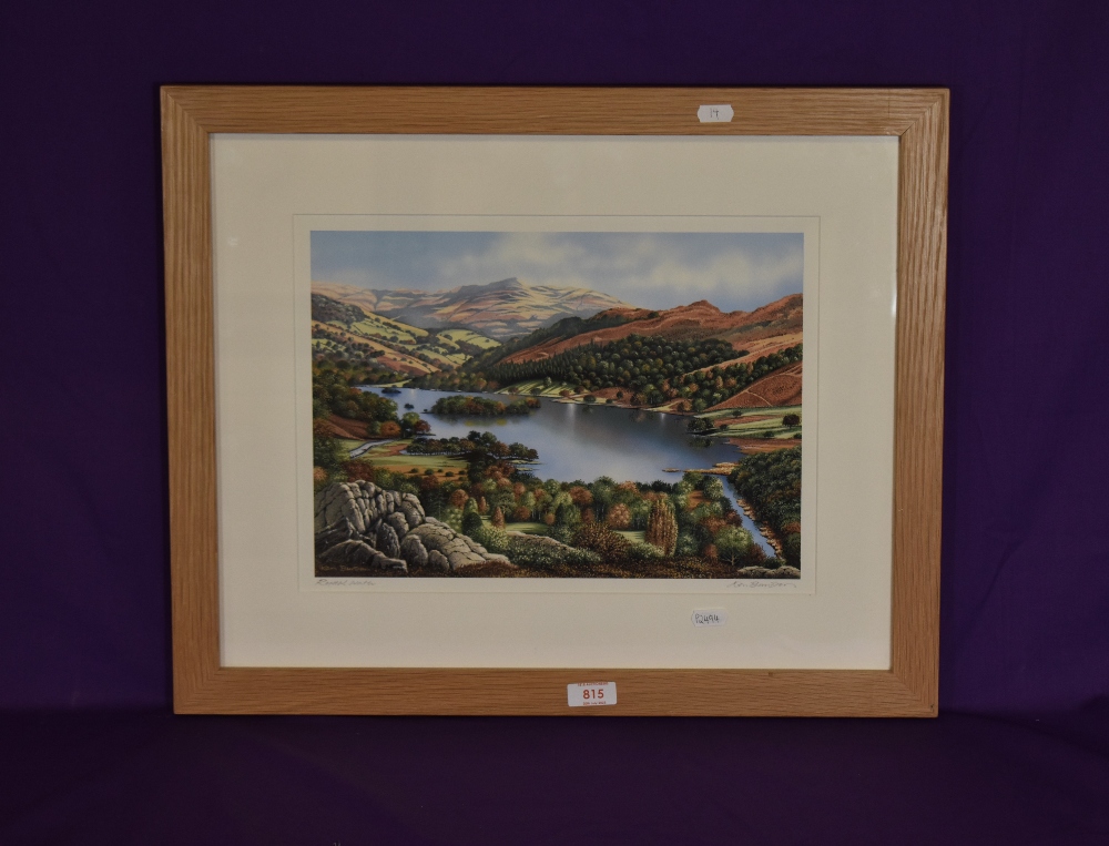 *Local Interest - Ken Burdon (20th Century, British), coloured print, 'Rydal Water', a Lake District - Image 2 of 4