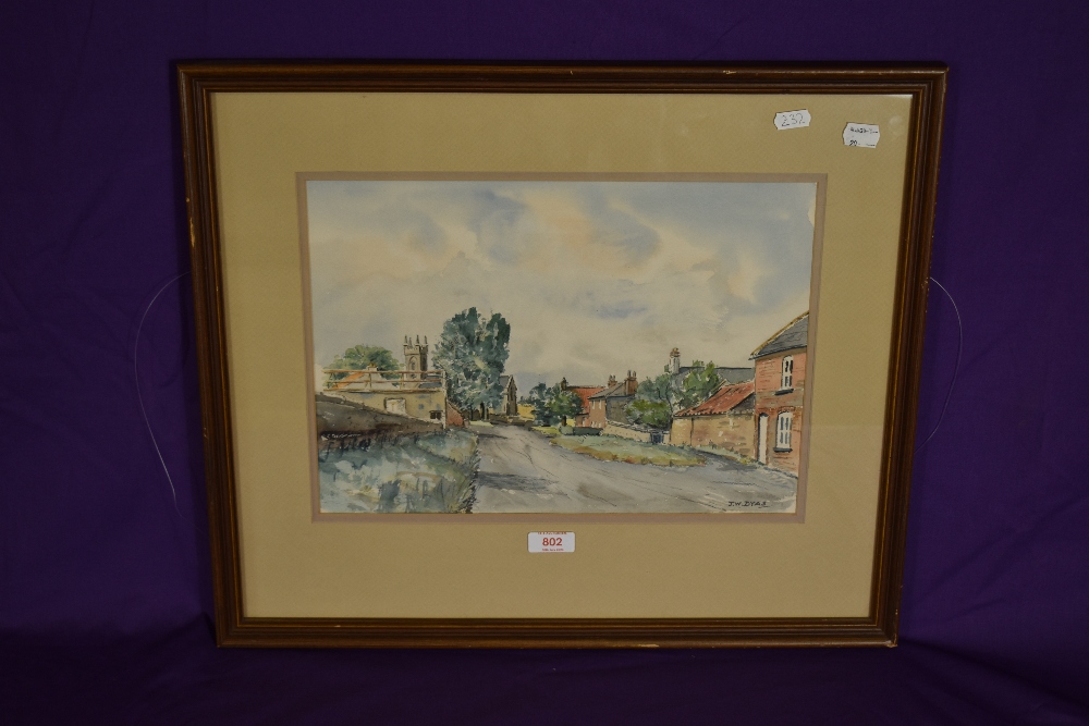 James W. Dyas (20th Century British School), watercolour, A village scene with a row of houses to - Image 2 of 4