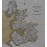 After John Cary (1754-1835), a New Map of Lancashire Divided Into Hundreds and Exhibiting Its Roads,