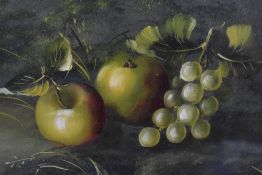 19th/20th Century, oil on board, a pair of Edwardian fruit still life paintings of grapes and