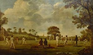 *Cricket Interest - British School, A coloured reproduction print, 'Match At Hambledon (The Cradle