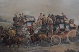 After Phillip Henry Rideout (1860-1920), gouache, 'Royal Mail', a coaching scene, framed, mounted,