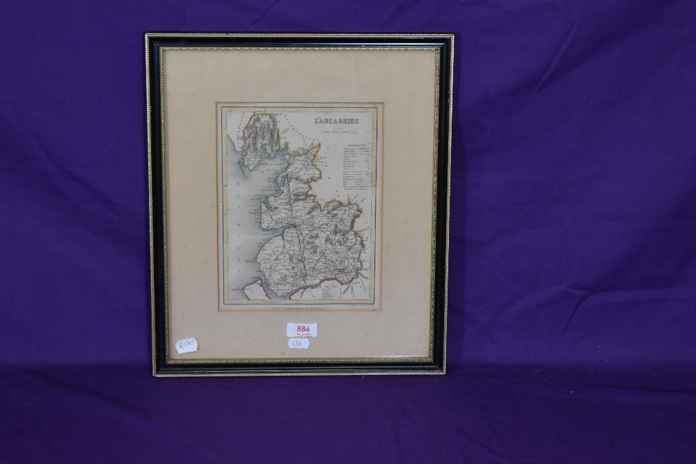 After Joshua Archer (fl.1841-65), a hand coloured map of the county of Lancashire with key - Image 2 of 4