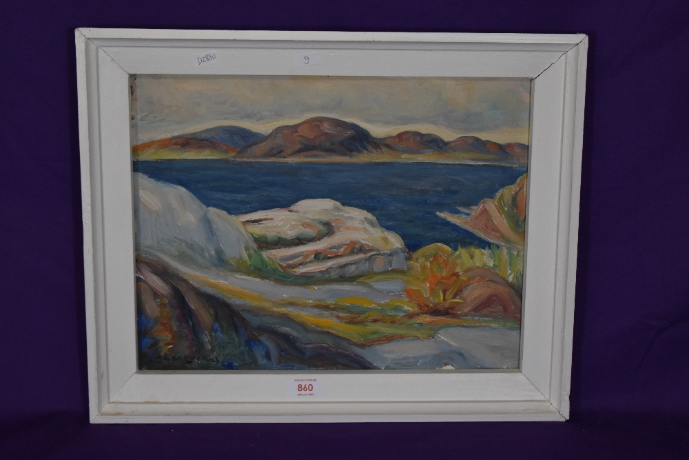 *Scandinavian Interest - Birger Langvik (20th Century, Norwegian), oil on board, A coastal landscape - Image 2 of 4