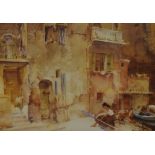 After Sir William Russell Flint R.A. (British 1880-1969) colour print, exterior scene with seated