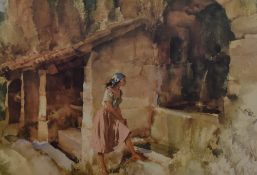 After Sir William Russell Flint R.A. (British 1880-1969) colour print, entitled 'The Wishing Well'