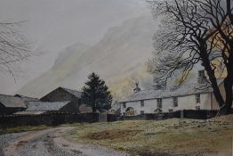*Local Interest - T. Leslie Hawkes (20th Century, British), watercolour, 'Stonethwaite', Croft House