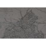 After Edward Weller FRGS (1819-1884), A map of Cumberland and Westmorland, North Sheet, framed,