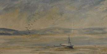 Attributed to Helen Gillow Reynolds (1907-1977), oil on canvas, Show On Estuary, depicting a lone