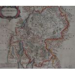 After Robert Morden (1650-1703), a hand coloured map of Westmorland, the title displayed in a