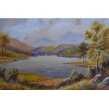 A.Harrison Barnes (20th Century, Irish), watercolour, An autumnal loch or lake scene, signed to