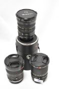 Three Makinon MC Auto Zoom 1:3,5-4,5 28-80mm lenses Nos 842798, 8418845 & 875143