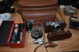 A Ernst Leitz Wetzler Leica III camera No 220902 having Elmar 1:2,8/50 collapsible lens No1670739,