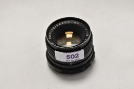 A Mamiya Sekor SX 1:1,8 55mm lens No120198