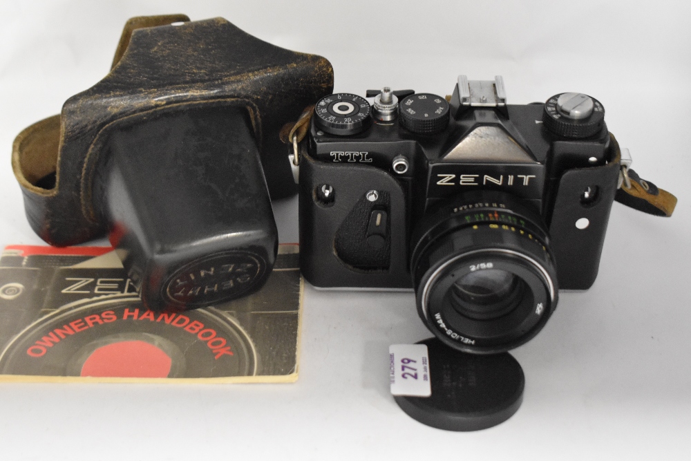 A Zenit TTL camera with Helios-44M lens