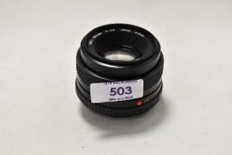 A Minolta MD 1:1,7 50mm lens No8063193