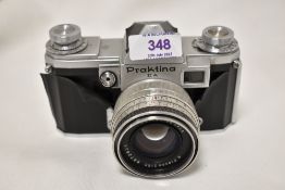 A Praktina IIA camera with Carl Zeiss Jenna Flexon 1:2 50mm lens