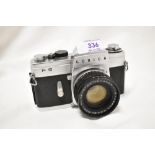 A Konica FS camera No3594330 with Hexanon 1:1,8 52mm lens No4313144