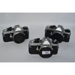 Three Pentax ME Super camera bodies Nos 3423147, 3337822 & 3578555