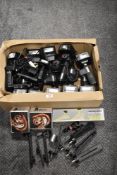 A collection of 14 Sunpak flashguns. Four Auto Zoom 5000 Thyristor, an auto 4205G Thyristor, two