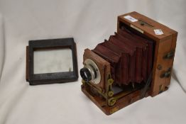 A J Lancaster & Son, Birmingham 'the Instantograph' camera with Wray, London 31/4inch f4,5 lens