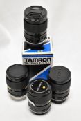 Four Tamron CF Macro 1:3,5-4,5 28-70mm lenses Nos 784620, 781802, 785184 & 697880