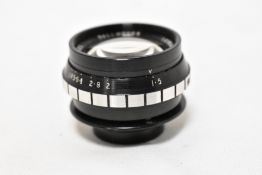 A rare Dallmeyer Septac f/1.5 51mm Lens, black, serial no.648673. Paint mark on body