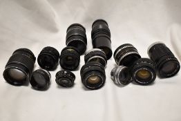 A Selection of lenses including Avanar, Chelico, Formula,Fujinon, Ina, Optimax,Oreson, Prinzflex,
