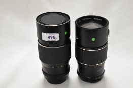 Two Chinon Auto 1:3,5 200mm lenses