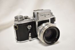 A Pentacon FB with built in exposure meter No407139 having Carl Zeiss Jena Blotar 1:2 58mm lens
