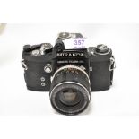 A Miranda F camera (in Black) No705155 with Miranda Auto E 1:2,8 28mm lens