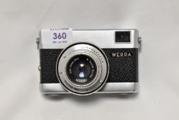 A Carl Zeiss Jenna Werra 1c camera with Carl Zeiss Jena Tessar 1:2,8 50mm lens