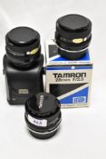 Three Tamron Adaptall 2 1:2,5 28mm lenses Nos 5203064, 321729, & 308307
