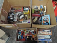 Two boxes of 1980's and later diecasts including Matchbox 37 Matra Rancho boxed, similar period