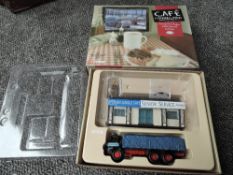 A Corgi Cafe Connection boxed set, CC11603 Albion Reiver Sheeted Platform Lorry, W.H. Malcolm Ltd,