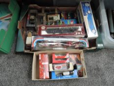 A box and a shoe box of diecasts including Schylling Bluebird Land Speed Record Car, Matchbox 75