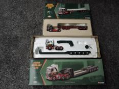 Two Corgi Limited Edition Eddie Stobart diecasts, 1:50 scale CC12203 Scania Low Loader and similar