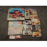 A collection of early 1980's Lego/Legoland Sets, 377, 607, 645, 890, 6382, 6610, 6651, 6653 and 6684