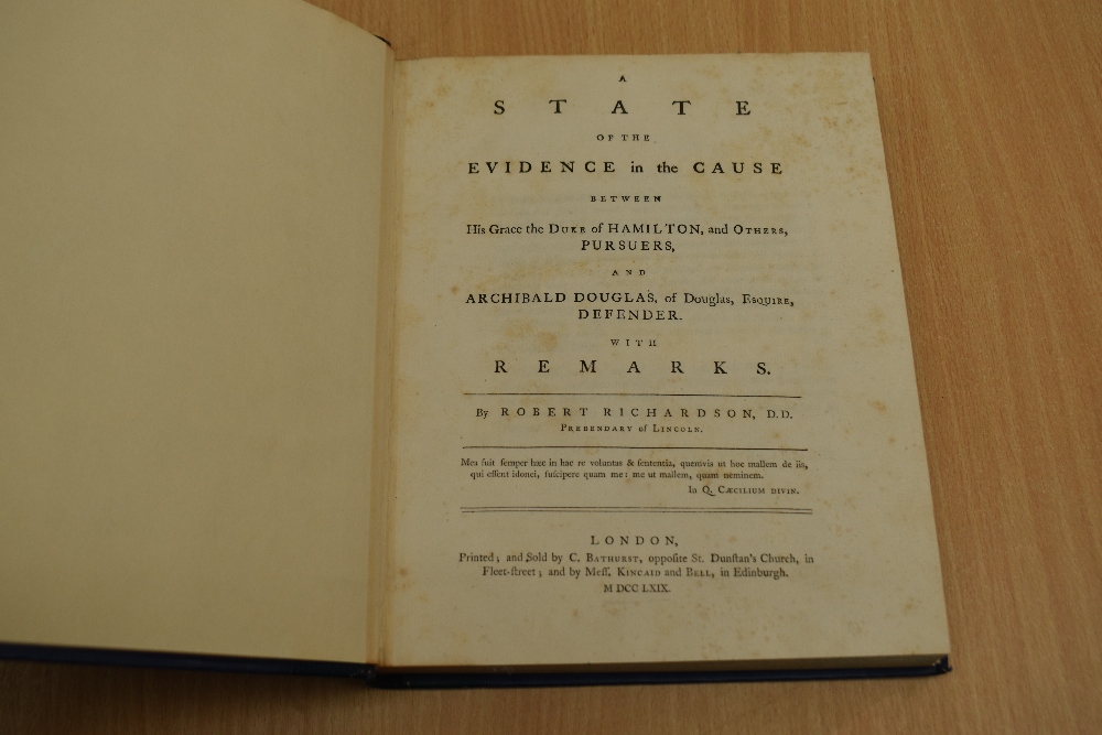 Antiquarian. Richardson, Robert - A State of the Evidence in the Cause Between His Grace the Duke of - Image 2 of 2