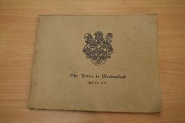 Local History Ephemera. The Prince in Westmorland. July 1st, 1927. Produced by the County Council