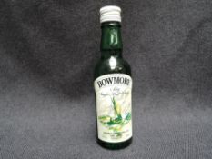 A miniature bottle of Bowmore Islay Single Malt Whisky, Sherriff's Bowmore Distillert Ltd, Islay, S