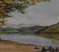 *Local Interest - Robert Lamb (20th Century, British), watercolour, 'Coniston Water', signed to